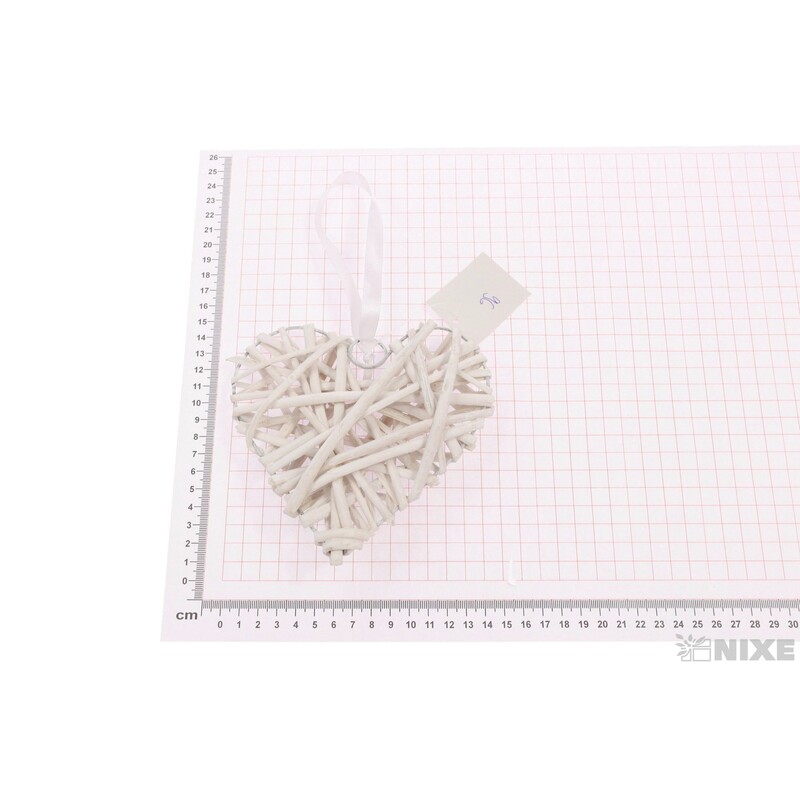 ZÁVĚS SRDCE 15cm*BÍLÁ