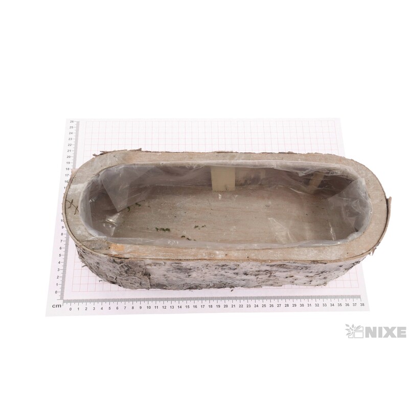 OBAL KŮRA OVÁL 35x10x9cm*BÍLÁ