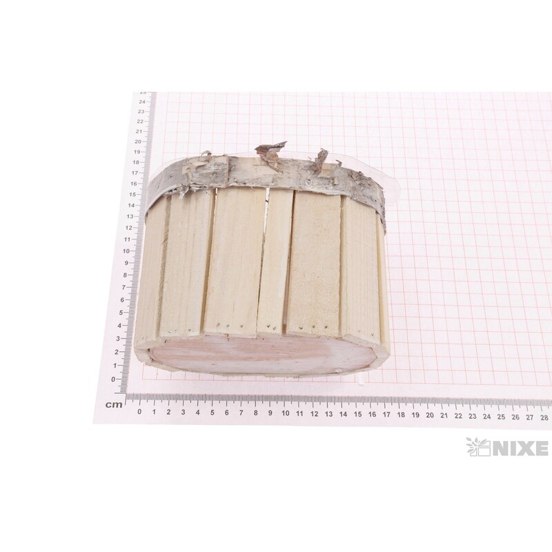 OBAL DŘEVO OVÁL 14x10x11cm*BÍLÁ