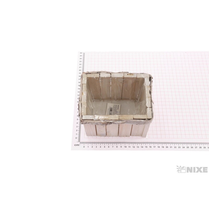 OBAL DŘEVO 13x09x11cm*BÍLÁ