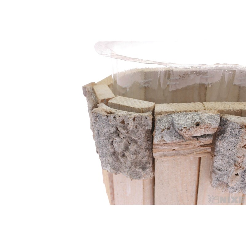 OBAL DŘEVO OVÁL 18x07x10cm*BÍLÁ