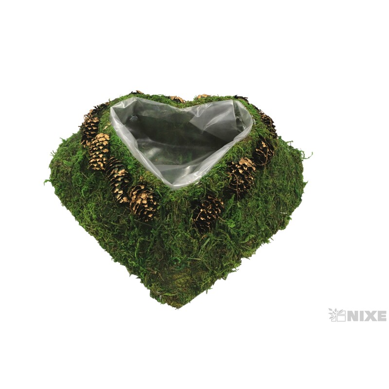 SRDCE RÉVA 23x24cm*ZELENÁ+HNĚDÁ