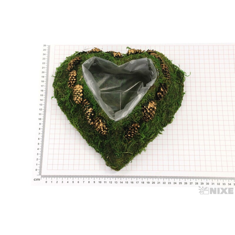 SRDCE RÉVA 23x24cm*ZELENÁ+HNĚDÁ