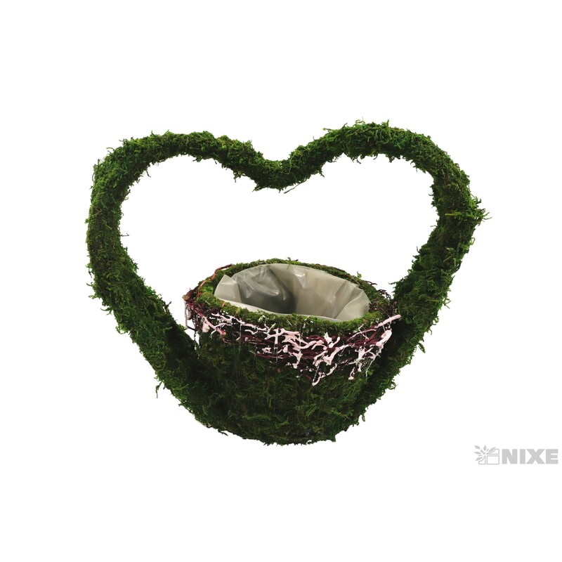 OBAL SRDCE RÉVA 12x11cm*ZELENÁ+HNĚDÁ