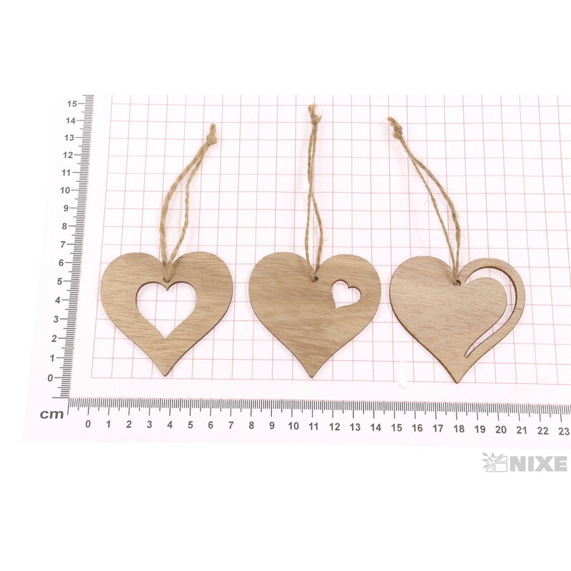 ZÁVĚS D SRDCE 7cm 6ks*PŘÍRODNÍ