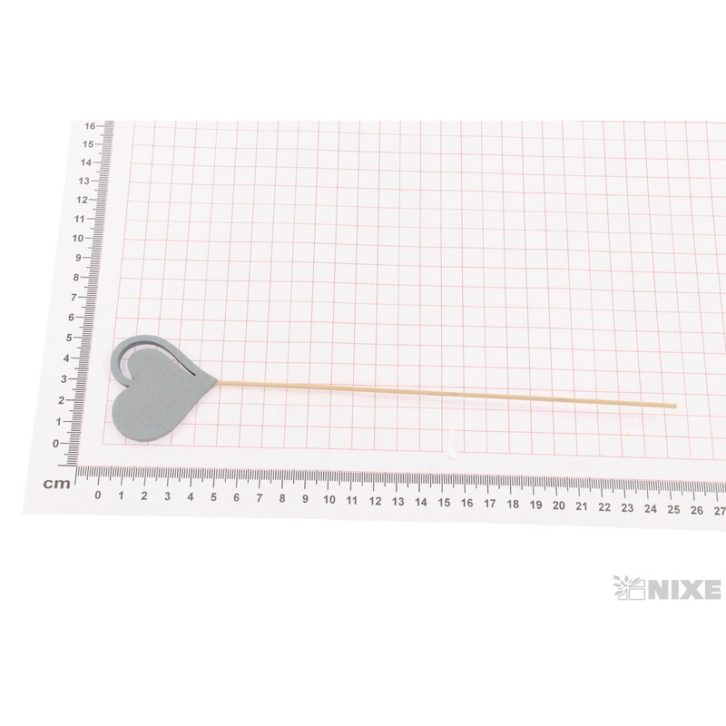 ZÁPICH D SRDCE 5x25cm 6ks*ŠEDÁ