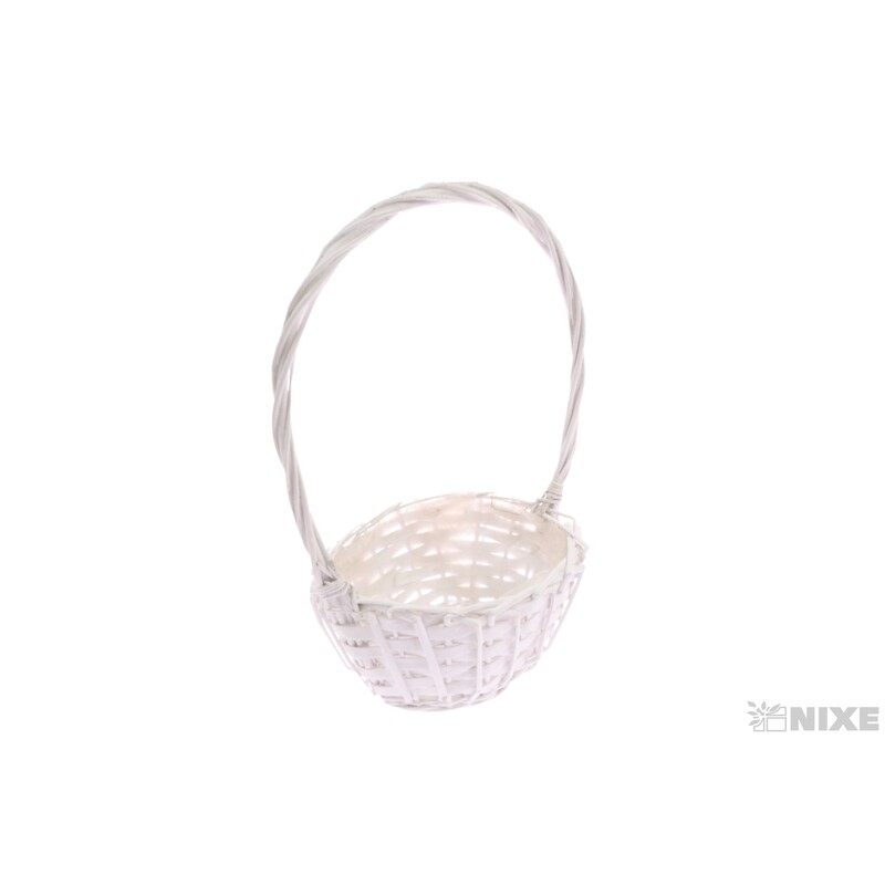 KOŠ PROUTĚNÝ 19x15x10x36cm*BÍLÁ