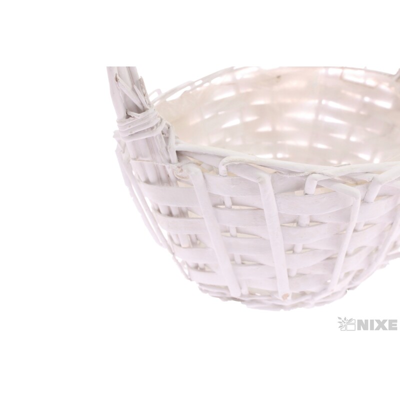 KOŠ PROUTĚNÝ 19x15x10x36cm*BÍLÁ