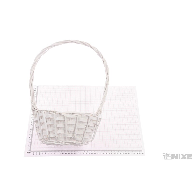 KOŠ PROUTĚNÝ 19x15x10x36cm*BÍLÁ