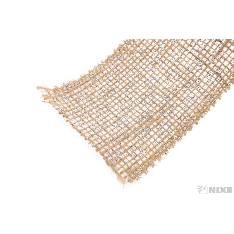 STUHA JUTA 60mmx5yd*PŘÍRODNÍ+STŘÍBRNÁ