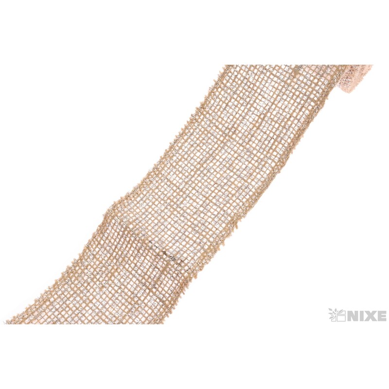 STUHA JUTA 60mmx5yd*PŘÍRODNÍ+STŘÍBRNÁ