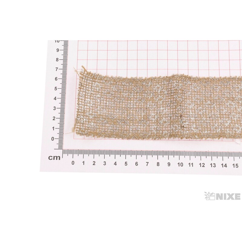 STUHA JUTA 60mmx5yd*PŘÍRODNÍ+STŘÍBRNÁ