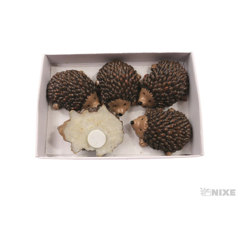 JEŽEK NALEPOVACÍ 3,5x2,5cm 5ks*HNĚDÁ V+