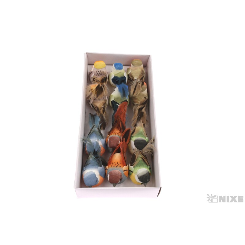 PTÁČEK KLIPS 8cm 12ks*MIX BAREV