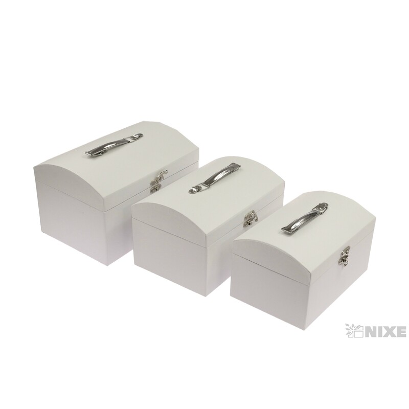 TRUHLICE 3ks 26x18x16cm 23x16x14 22x14x12*BÍLÁ