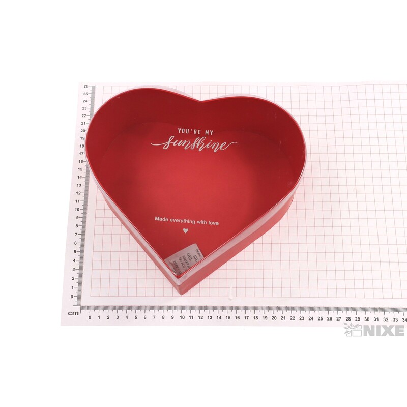 KRABICE SRDCE 3ks 26x11cm 23x10 21x9*ČERVENÁ