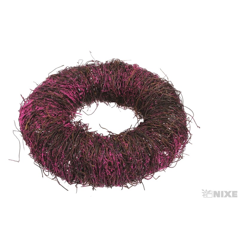 VĚNEC PROUTĚNÝ 35cm*RŮŽOVÁ