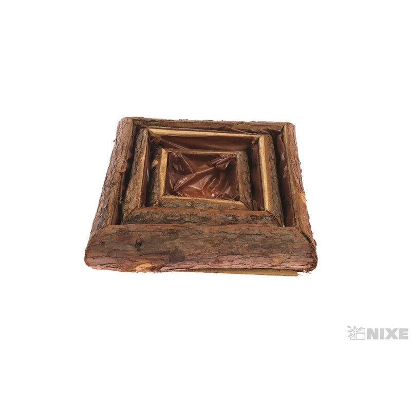 OBAL KŮRA 20x20x5cm 14x14x5 9x9x3*HNĚDÁ