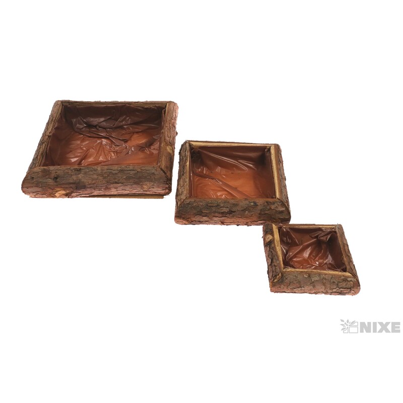 OBAL KŮRA 20x20x5cm 14x14x5 9x9x3*HNĚDÁ