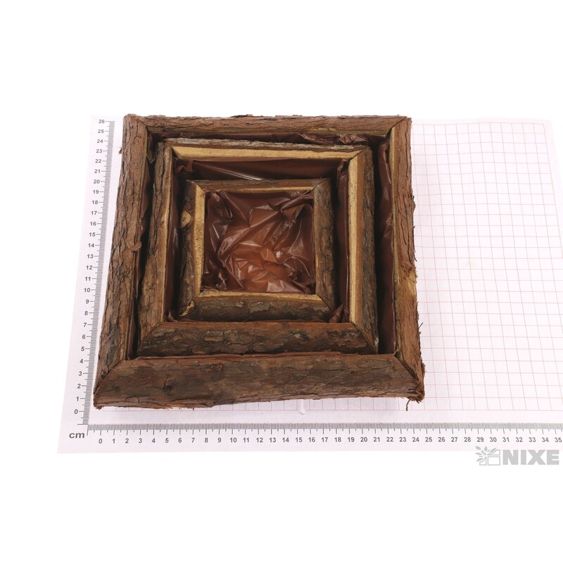 OBAL KŮRA 20x20x5cm 14x14x5 9x9x3*HNĚDÁ