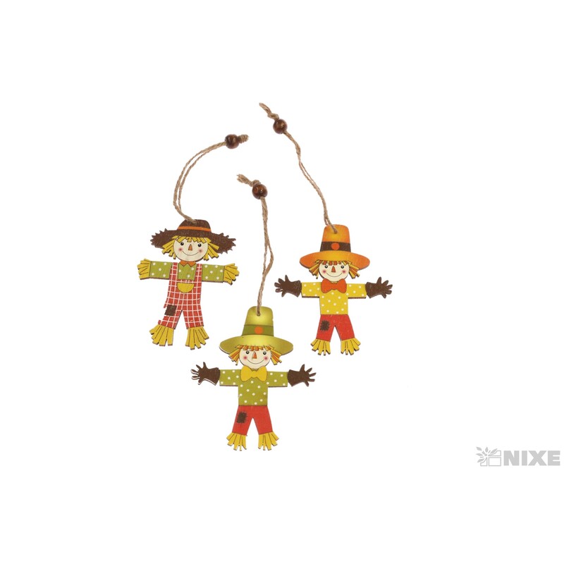 ZÁVĚS STRAŠÁK 3ks 6x9cm*MIX BAREV