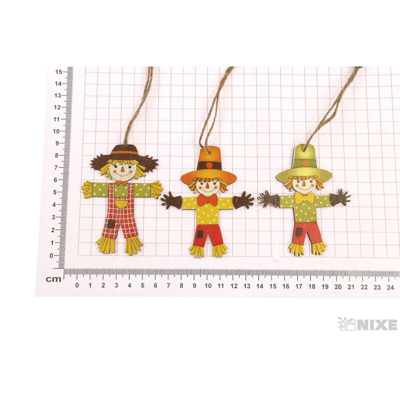 ZÁVĚS STRAŠÁK 3ks 6x9cm*MIX BAREV