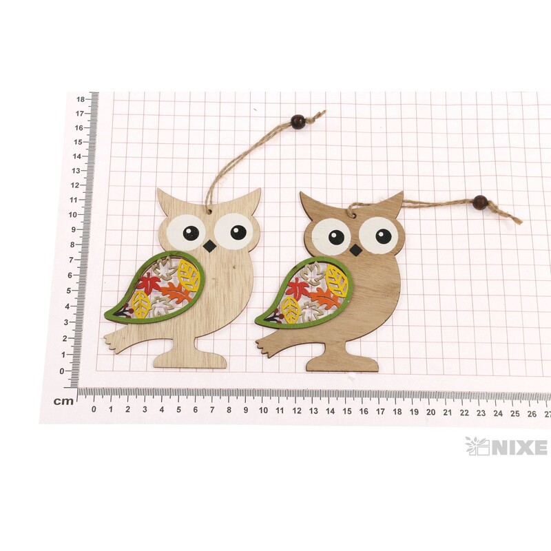 ZÁVĚS SOVA 2ks 9x12cm*MIX BAREV