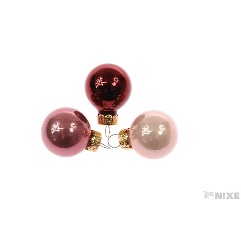 KOULE ZÁVĚS 2,5cm 24ks MIX*RŮŽOVÁ