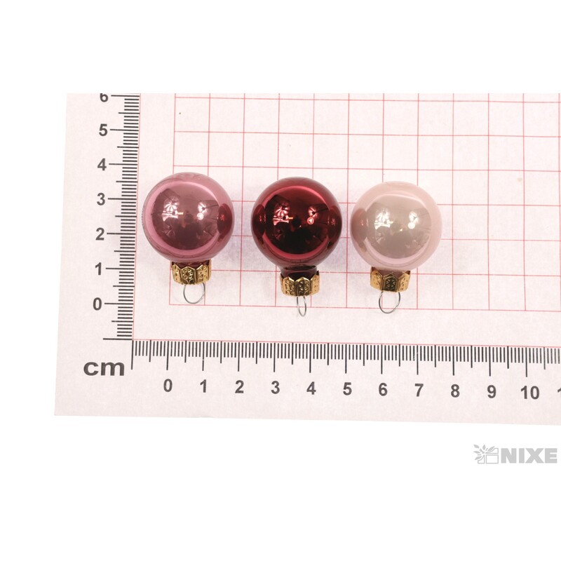 KOULE ZÁVĚS 2,5cm 24ks MIX*RŮŽOVÁ