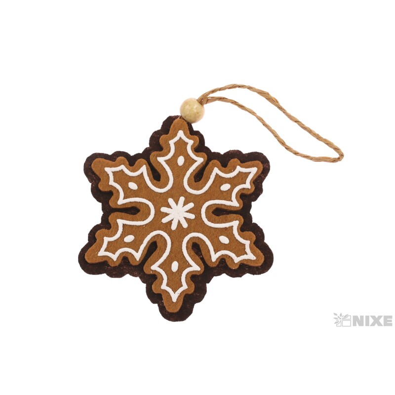 ZÁVĚS PERNÍČEK VLOČKA 7cm 4ks*HNĚDÁ