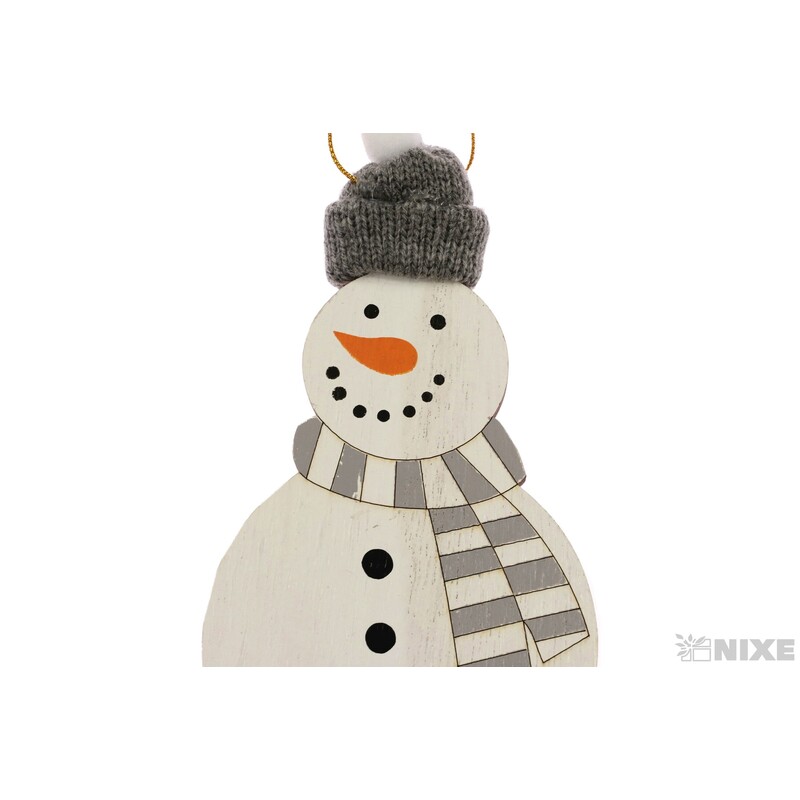 ZÁVĚS SNĚHULÁK D 8,5x15cm*ŠEDÁ