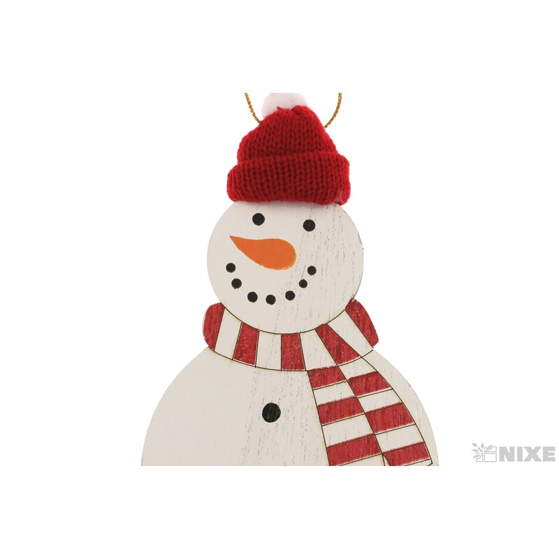ZÁVĚS SNĚHULÁK D 8,5x15cm*ČERVENÁ