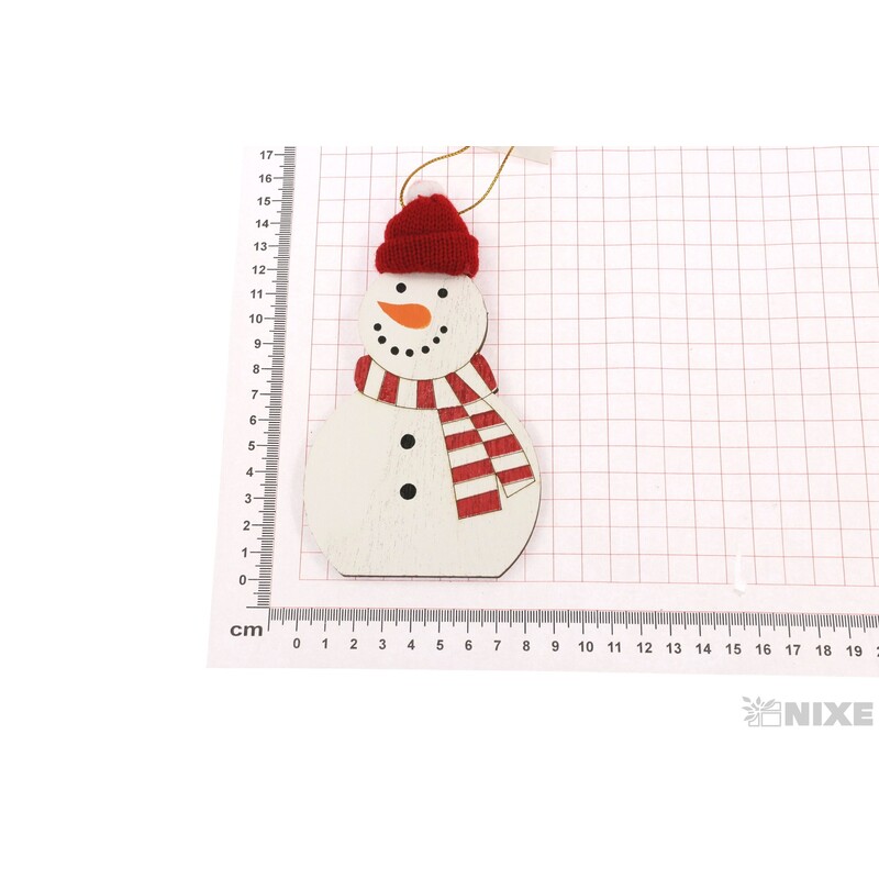 ZÁVĚS SNĚHULÁK D 8,5x15cm*ČERVENÁ