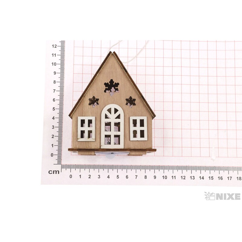 ZÁVĚS SVÍTÍCÍ DOMEČEK 8x10cm V+