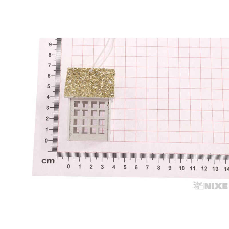 ZÁVĚS DOMEČEK 4x6cm*ZLATÁ V+