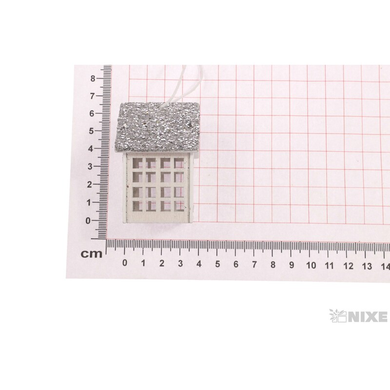 ZÁVĚS DOMEČEK 4x6cm*STŘÍBRNÁ