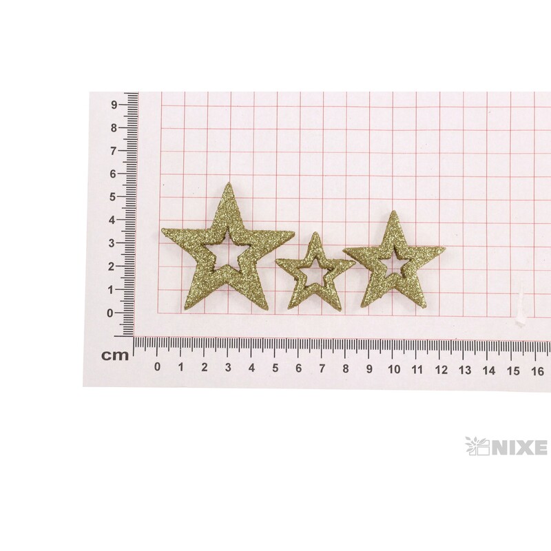 HVĚZDA 3,5cm 24ks*ZLATÁ