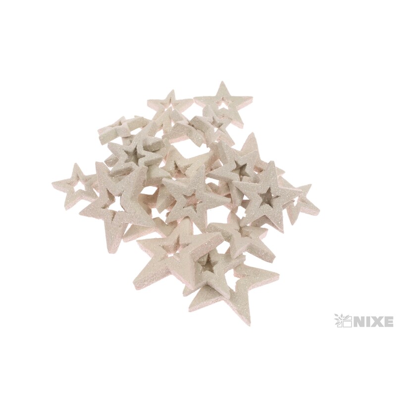 HVĚZDA 3,5cm 24ks*BÍLÁ