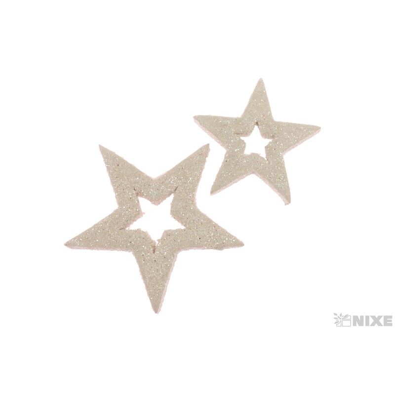 HVĚZDA 3,5cm 24ks*BÍLÁ