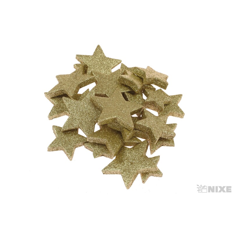 HVĚZDA 5-4-3cm 24ks*ZLATÁ