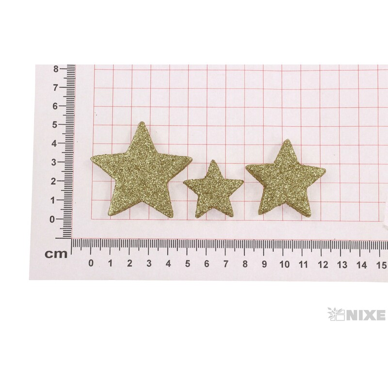HVĚZDA 5-4-3cm 24ks*ZLATÁ