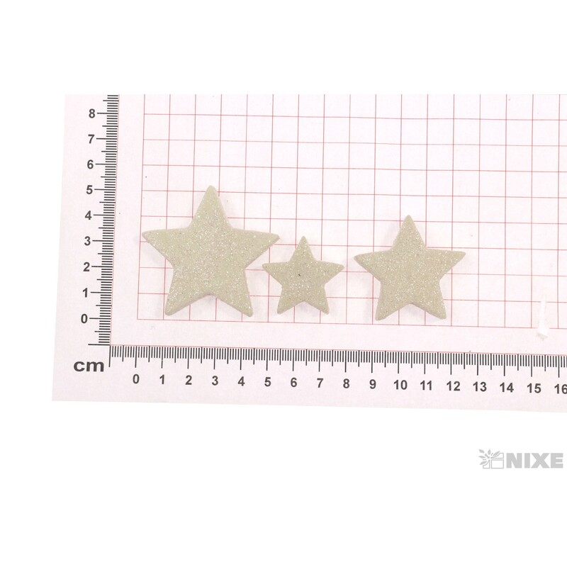 HVĚZDA 5-4-3cm 24ks*BÍLÁ