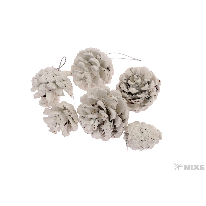 ZÁVĚS ŠIŠKY 4cm 6ks*BÍLÁ