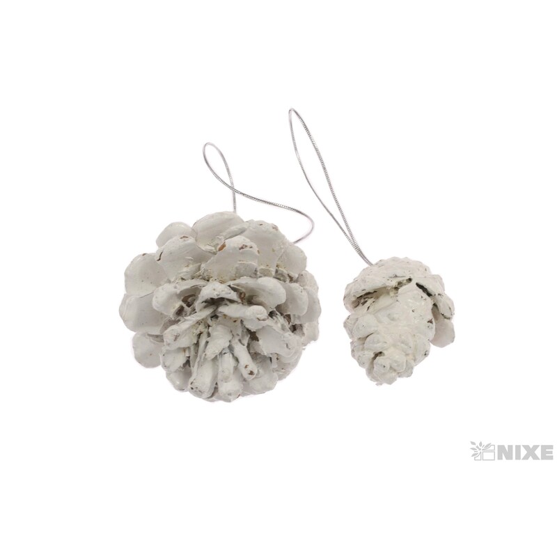 ZÁVĚS ŠIŠKY 4cm 6ks*BÍLÁ