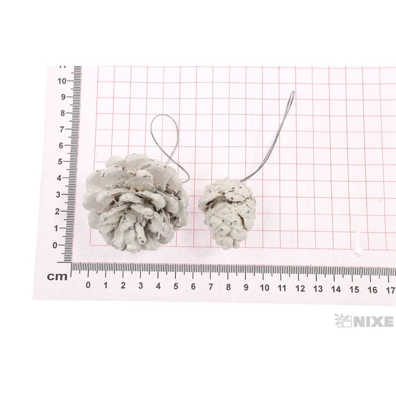 ZÁVĚS ŠIŠKY 4cm 6ks*BÍLÁ