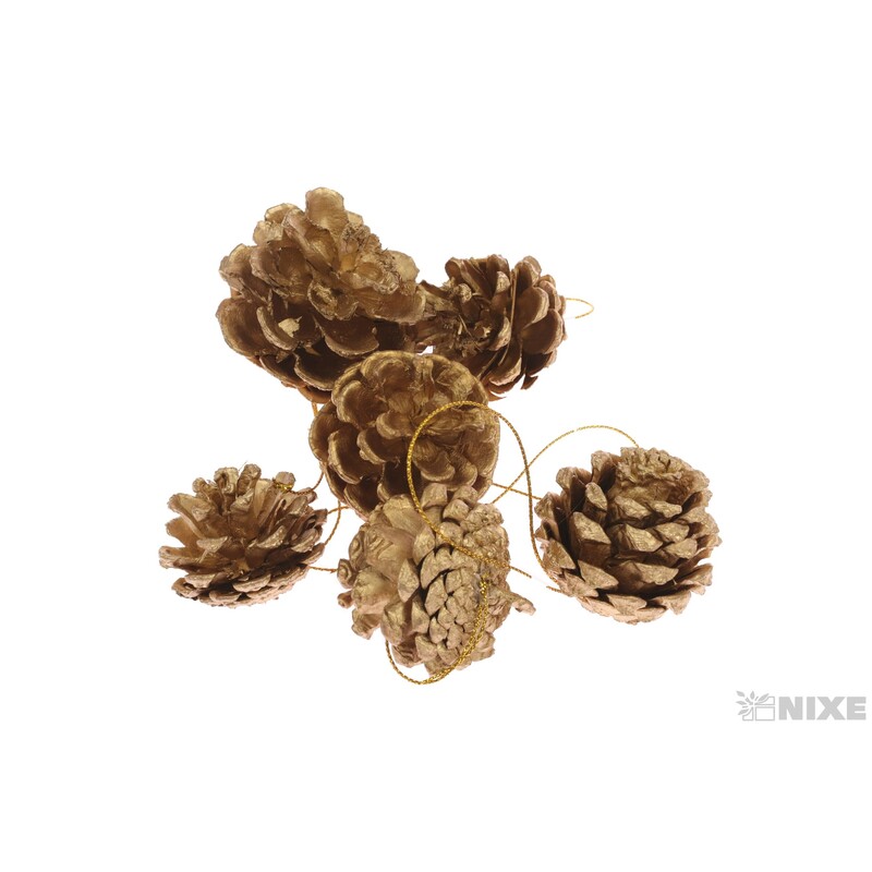 ZÁVĚS ŠIŠKY 4cm 6ks*ZLATÁ