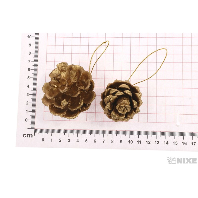 ZÁVĚS ŠIŠKY 4cm 6ks*ZLATÁ