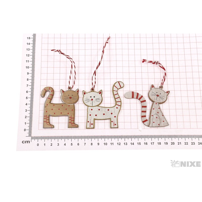 ZÁVĚS KOČKA 7cm 9ks*MIX BAREV