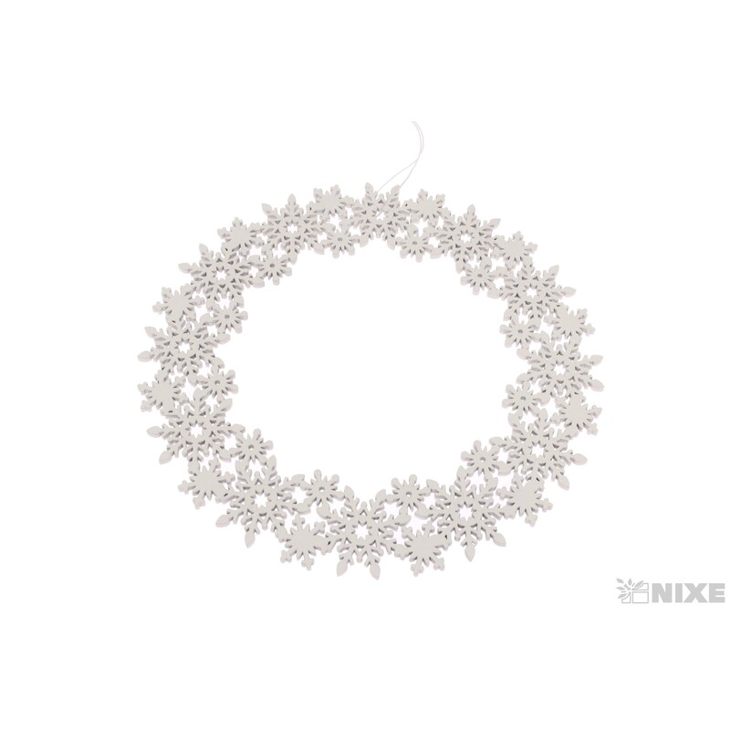 ZÁVĚS VĚNEC VLOČKA 30cm*BÍLÁ