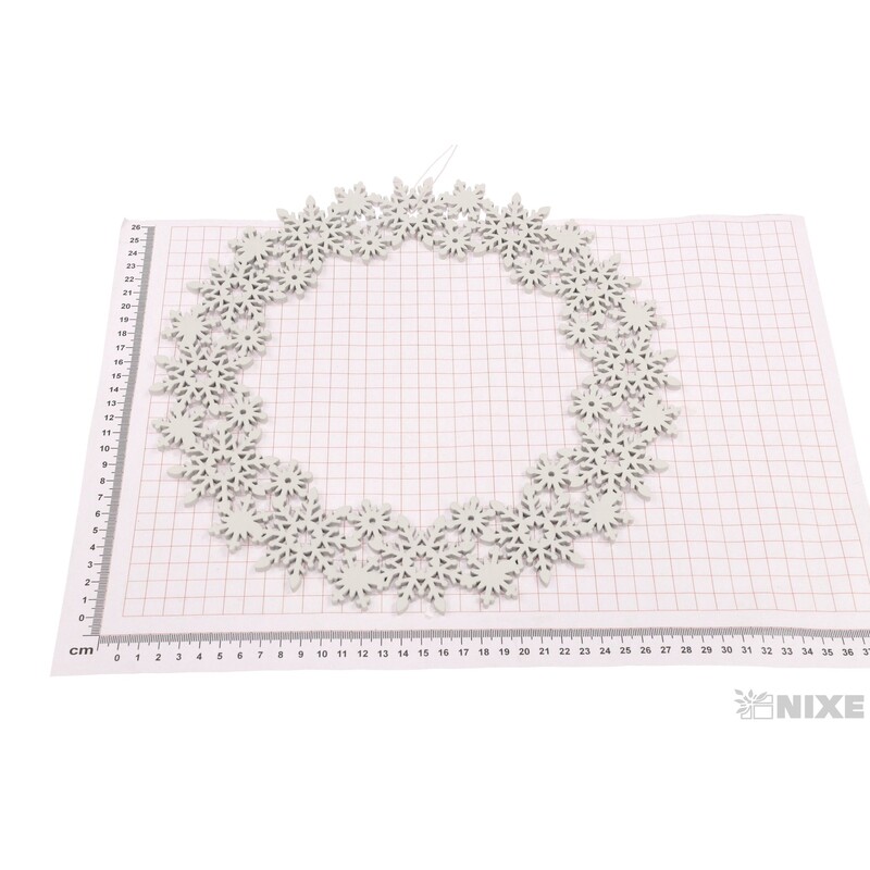 ZÁVĚS VĚNEC VLOČKA 30cm*BÍLÁ